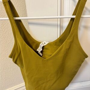 Lululemon Athletica Yellow Fitted Tank Top